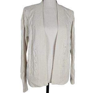 Cato Cardigan Women's XS‎ Cream Pearl Cable Knit Sweater Grandmacore cottagecore